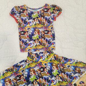 Custom Disney Pirate 2pc skater skirt set NWOT sz Youth 14 (Fits 12/14)